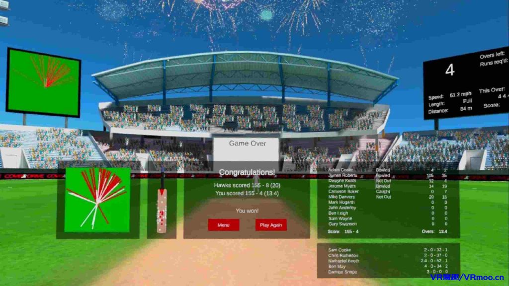 Oculus Quest 游戏《Cover Drive Cricket》板球模拟器