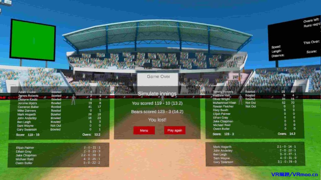 Oculus Quest 游戏《Cover Drive Cricket》板球模拟器