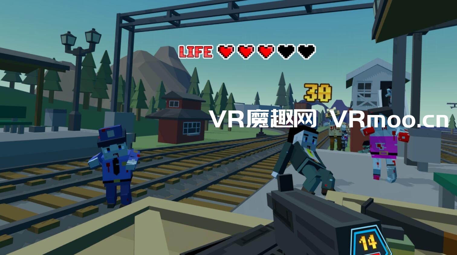 Oculus Quest 游戏《Voxel Shot VR》像素僵尸