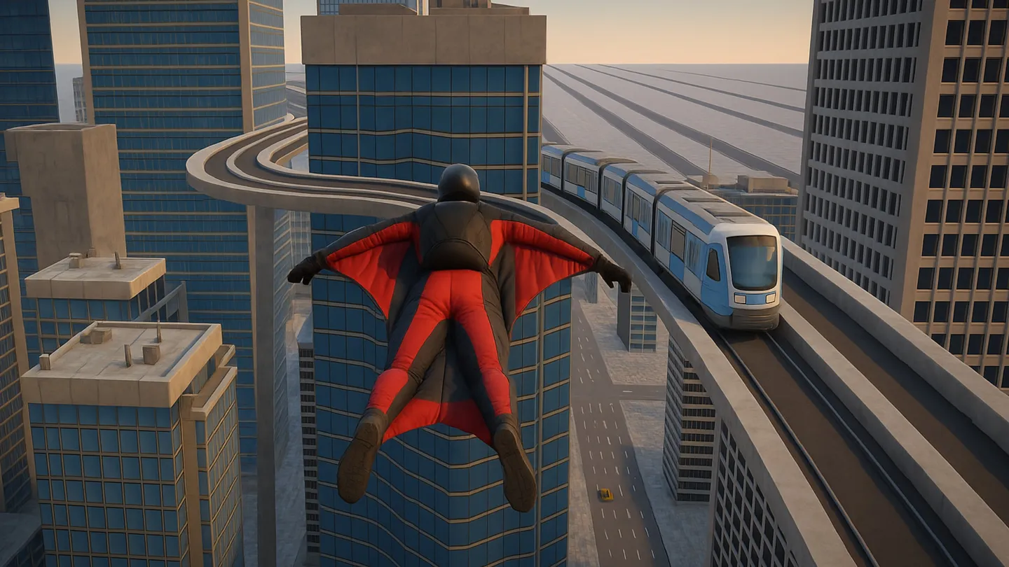 Meta Quest 游戏《翼装飞行定点跳伞》Wing Suit Flying Base Jump Game