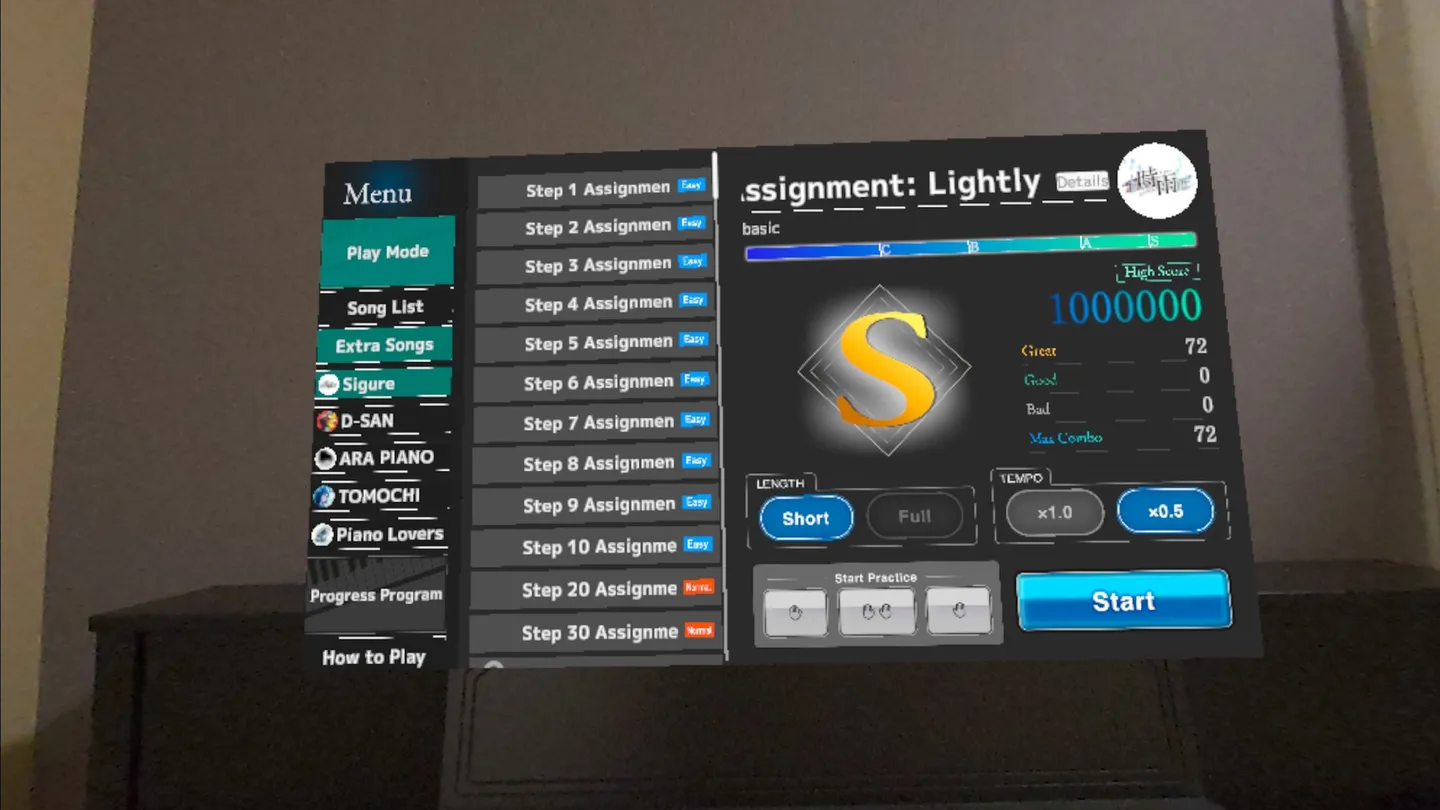Meta Quest 游戏《数码钢琴演奏》Sigure: VR Piano Game