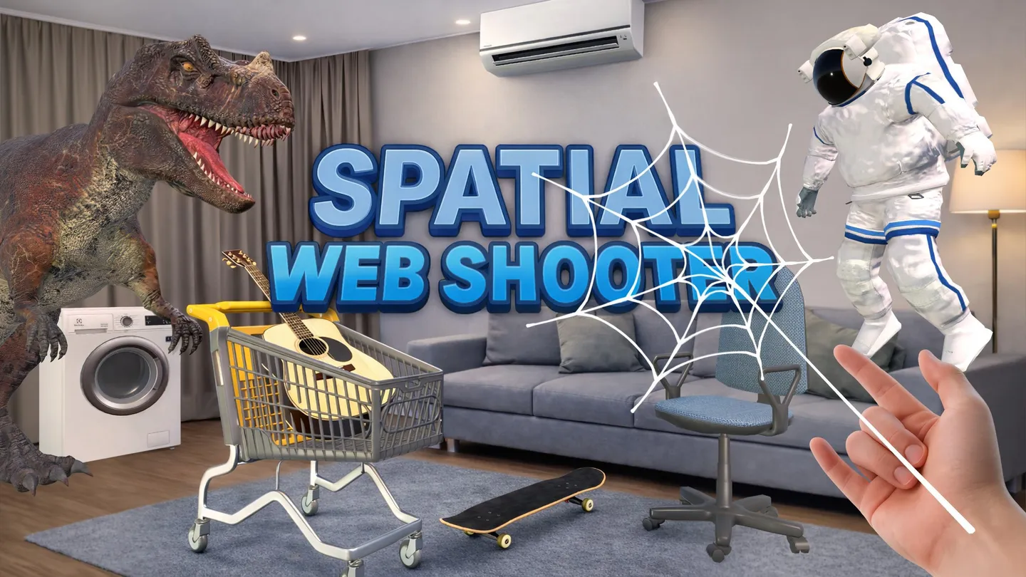 Meta Quest 游戏《空间蛛丝发射器》Spatial Web Shooter